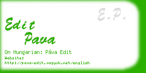 edit pava business card